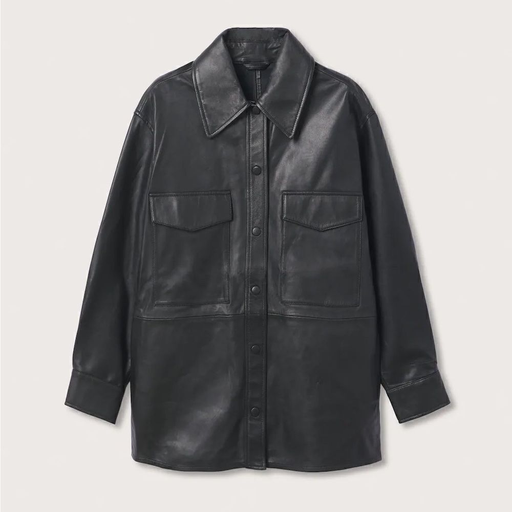 Genuine Leather Mango Overshirt New